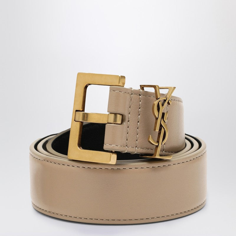 Saint Laurent Monogram dark beige belt 3 cm 634437BOO0WP_YSL-2721