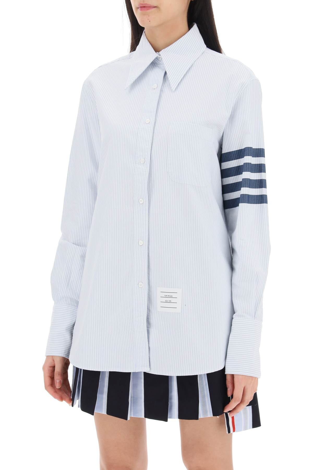 Thom Browne striped oxford shirt with pointed collar FLL169A01479450