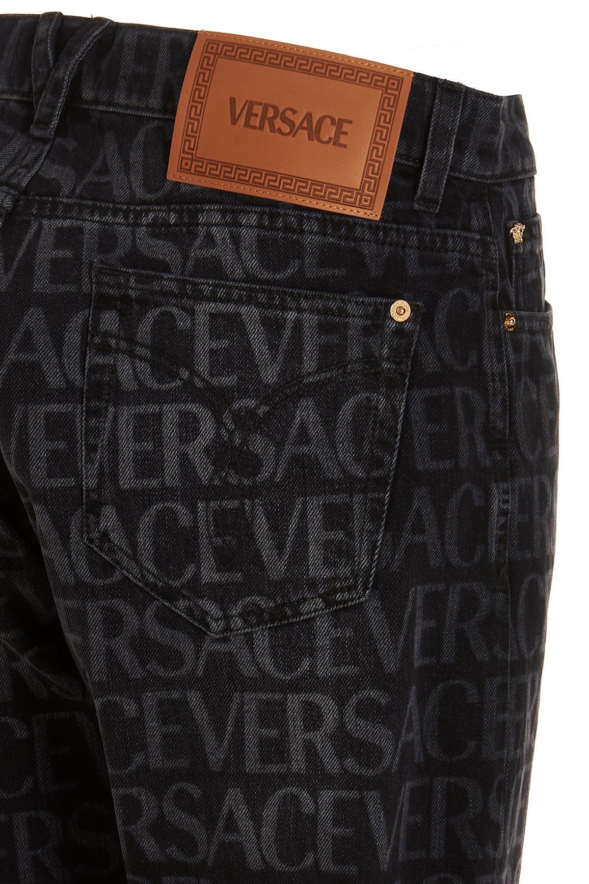 VERSACE LOGO PRINT JEANS 10078371A068001D530