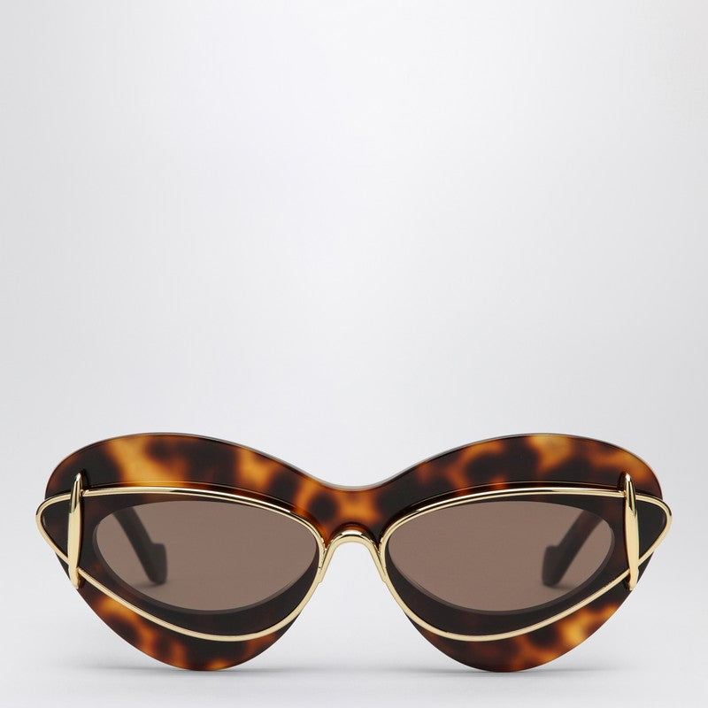 LOEWE Cat-eye sunglasses in havana acetate and metal LW40119IPVCQ_LOEW-6752E