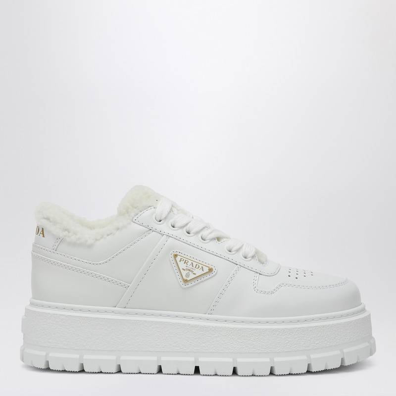 Prada White leather and sheepskin platform sneaker 1E947MZG453LENQ_PRADA-F0009