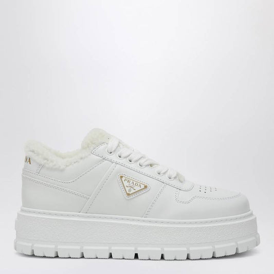 Prada White leather and sheepskin platform sneaker 1E947MZG453LENQ_PRADA-F0009