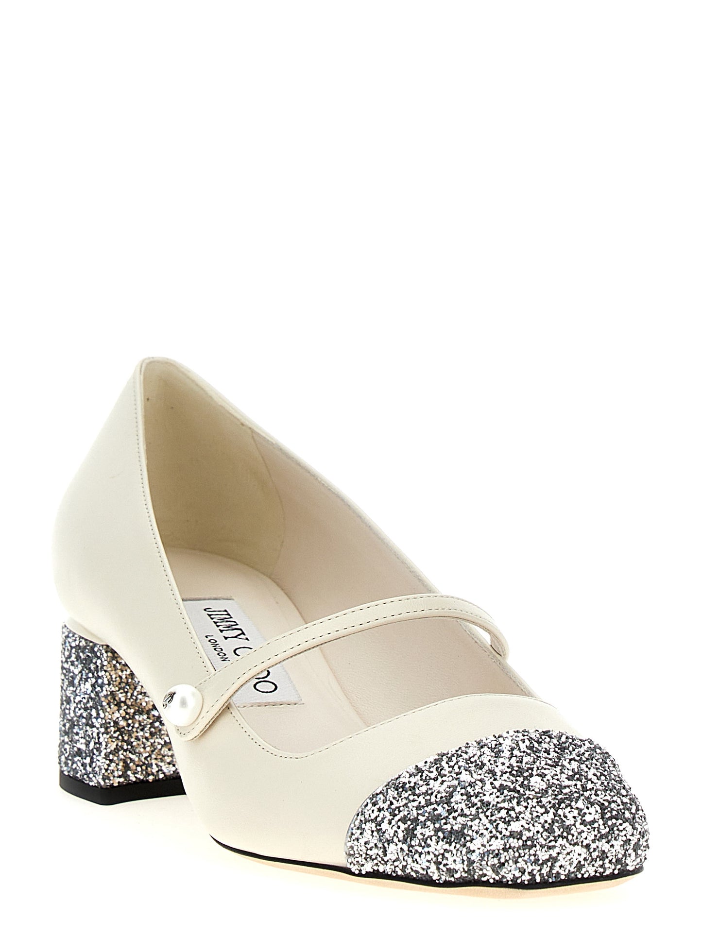 JIMMY CHOO 'ELISA' PUMPS ELISA45PJESILVERLATTE