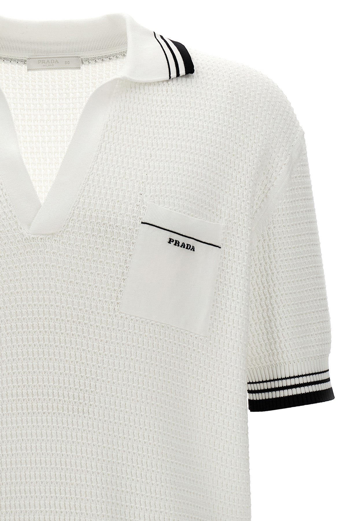 Prada LOGO KNIT POLO SHIRT UMB759SOOO14G8F0964