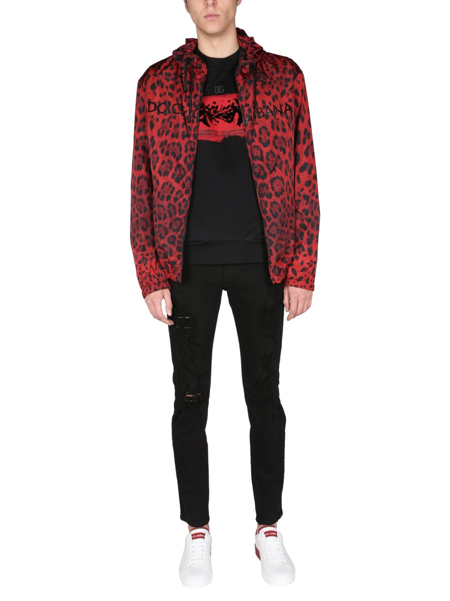 Dolce & Gabbana JACKET WITH ANIMAL PRINT G9WJ5TFSMBDHR13N