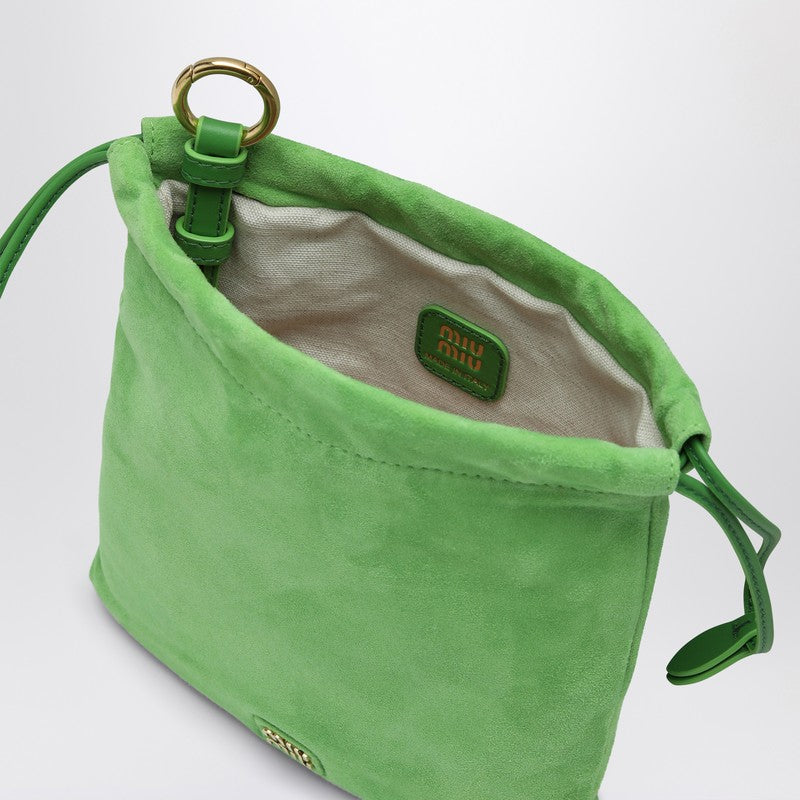 MIU MIU Apple green suede Pouch 5NG0102CTAP_MIU-F0225