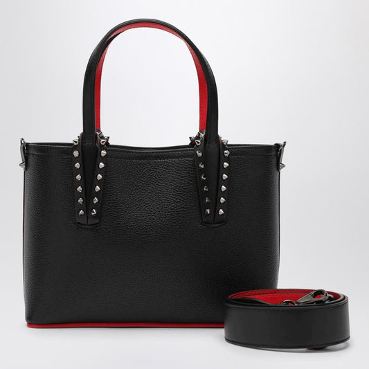 Christian Louboutin Cabata black leather mini tote bag with spikes 1205054LEP_LOUBO-CM53