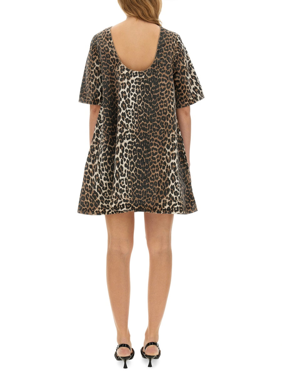 GANNI MINI LEOPARD DRESS J1677943