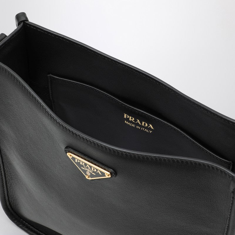 Prada Black leather shoulder bag 1BH219RVO2CYSP_PRADA-F0ES7