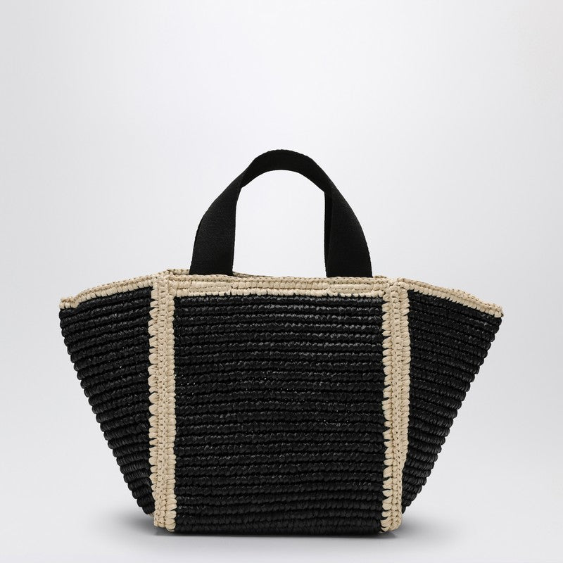 Marni Sillo small shopping bag in black raffia-effect macramé SHMP0121L0P6769P_MARNI-ZO762