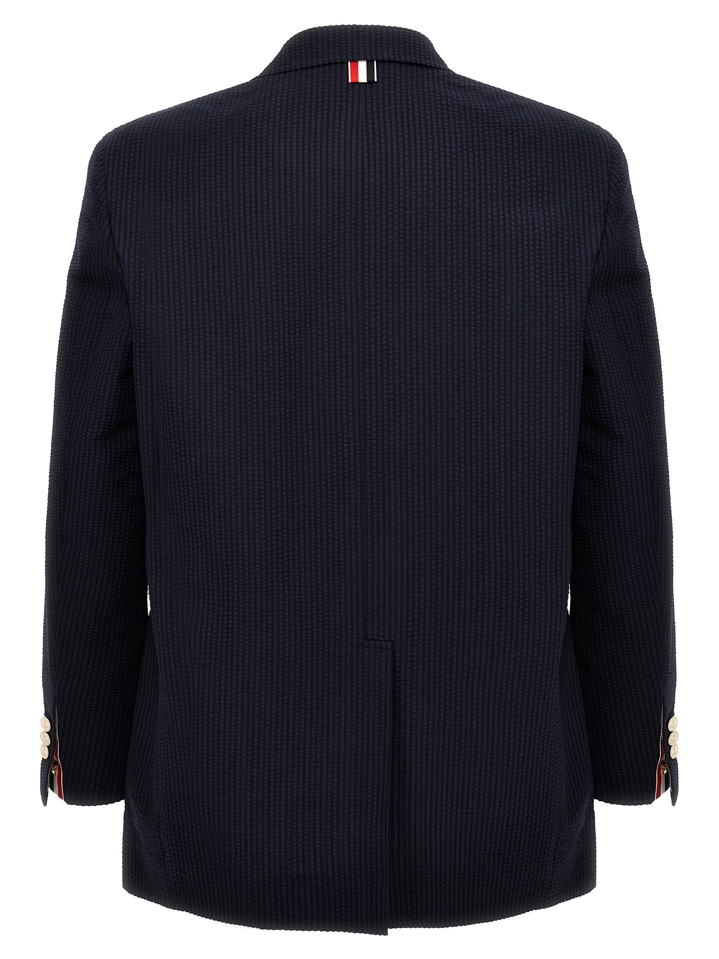 Thom Browne SINGLE-BREASTED SEERSUCKER BLAZER MJR094A006455415