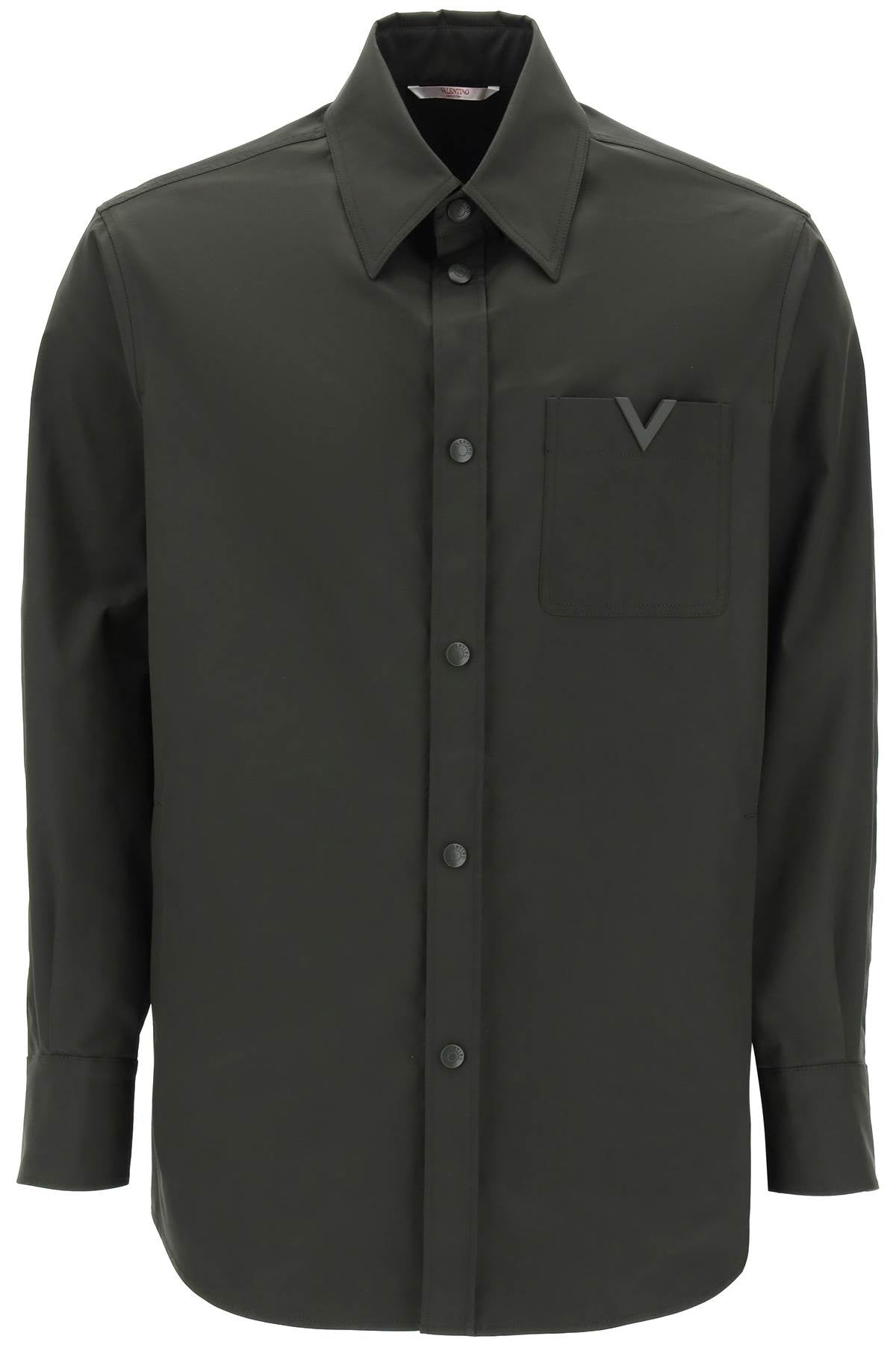 Valentino Garavani snap-up overshirt in stretch nylon 4V3CIA9ACKVL90