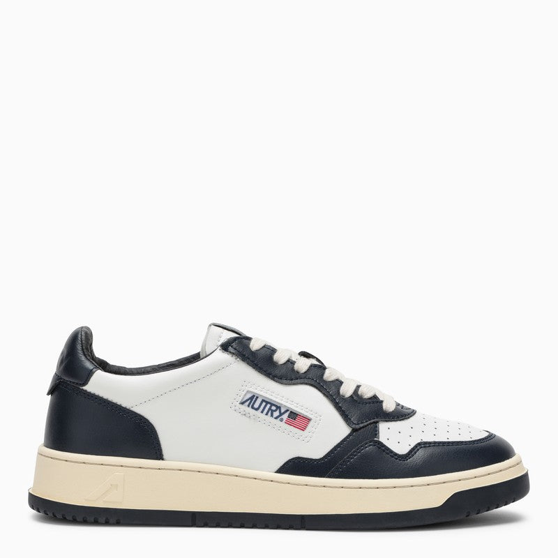 AUTRY White/blue leather Medalist low-top sneakers AULMWB04N_AUTRY-WB04