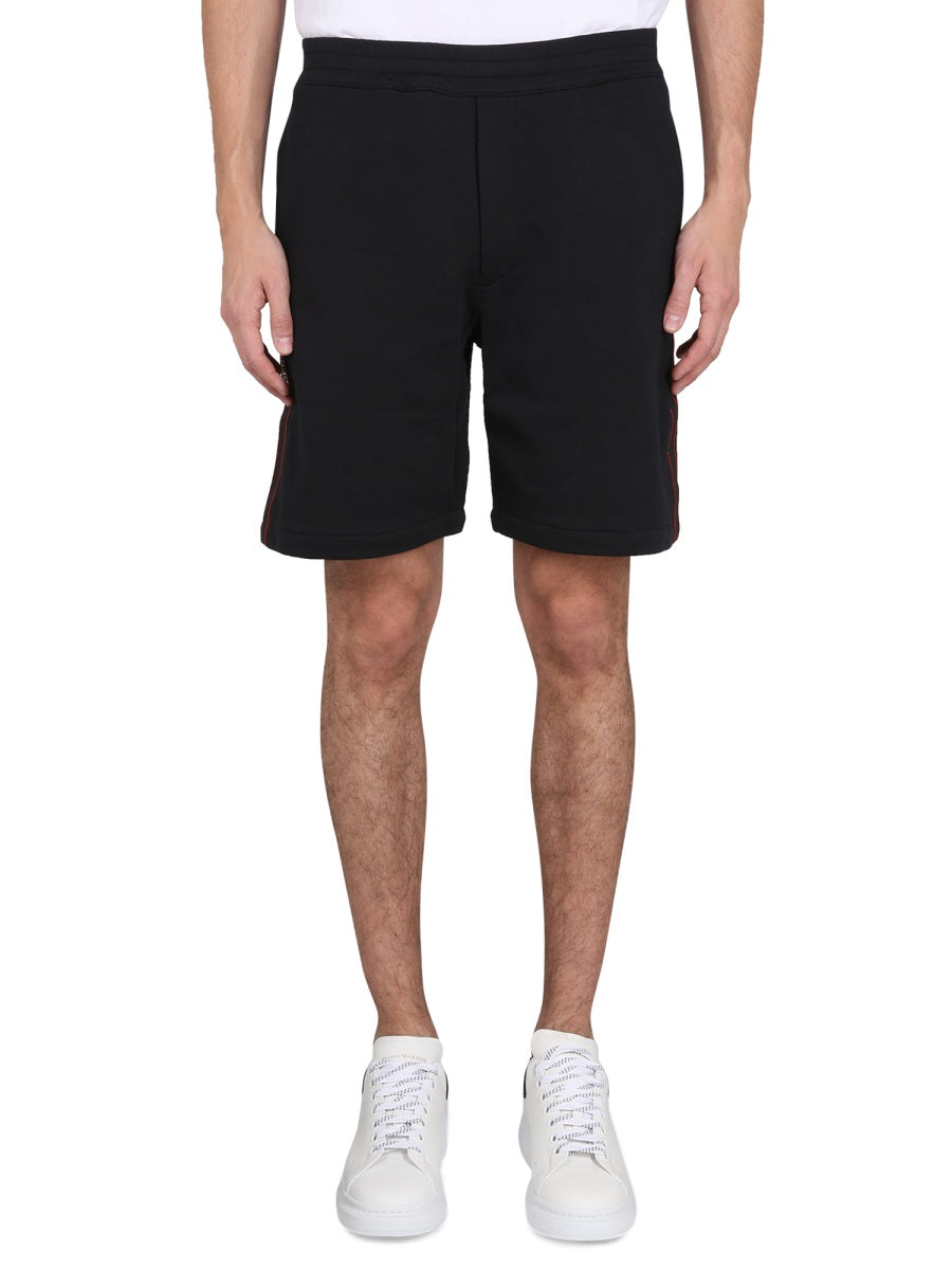 Alexander McQUEEN BERMUDA SHORTS WITH SELVEDGE LOGO BAND 642668QRX750901