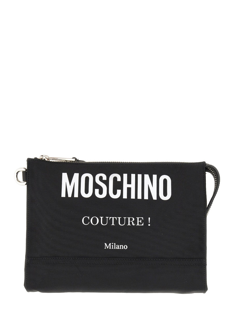 MOSCHINO CLUTCH BAG WITH LOGO 840182012555