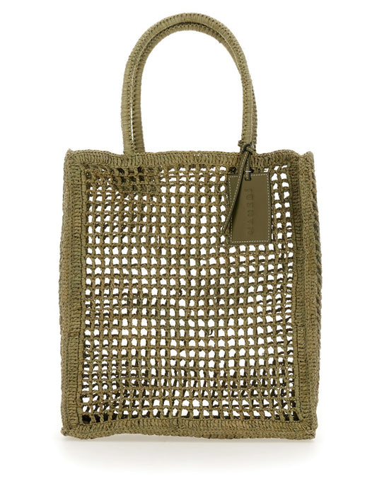 MANEBI RAFFIA BAG V7.7CHNATURALRAFFIAGREEN