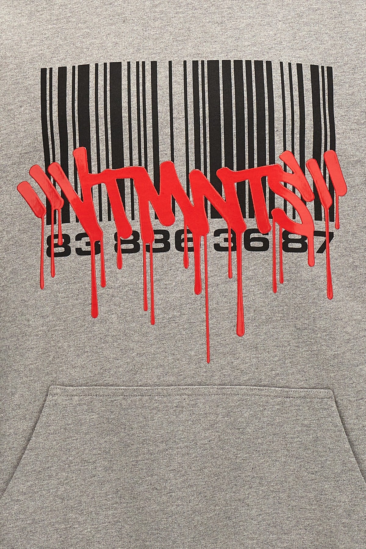 VTMNTS 'GRAFFITI BIG BARCODE' HOODIE VL18HD300GGREYMELANGE