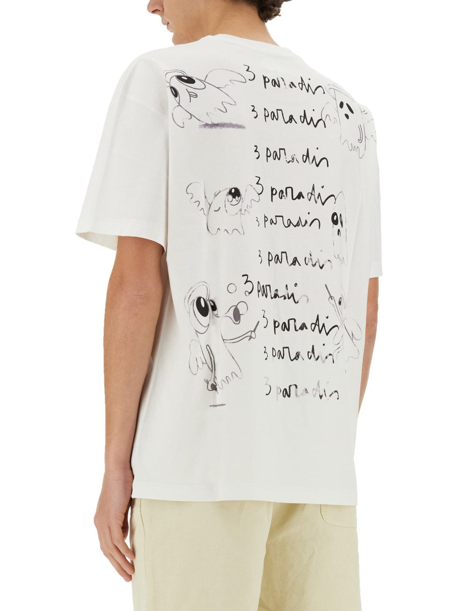 3.PARADIS X EDGAR PLANS T-SHIRT SS2487WHITE