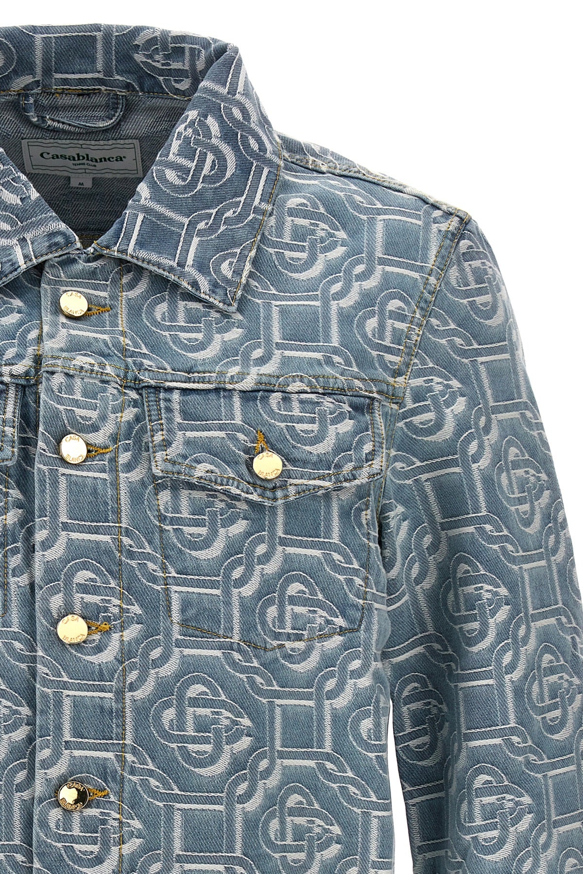 Casablanca ALL OVER LOGO DENIM JACKET MS22JK003BLEACHEDCLASSICM