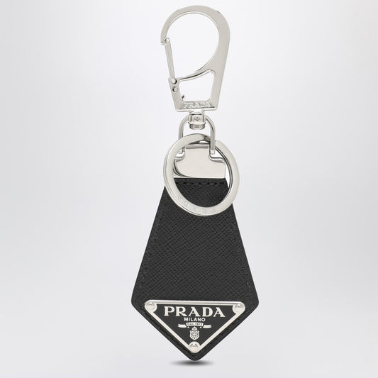 Prada Black leather keyring with logo 2PP041053P_PRADA-F0002