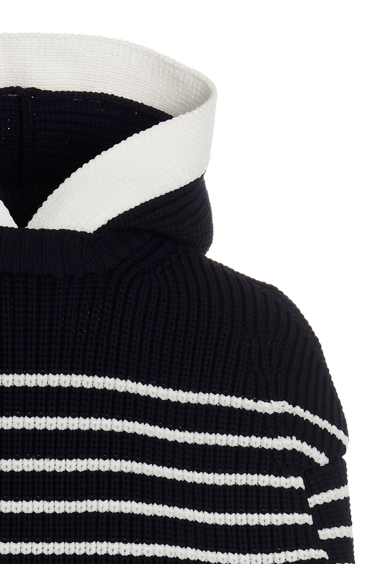 sacai STRIPED HOODED CAPE 2306489201