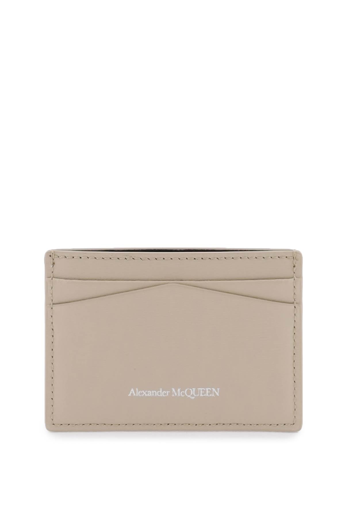 Alexander McQUEEN saffiano leather skull card holder 6320381AAPE2630