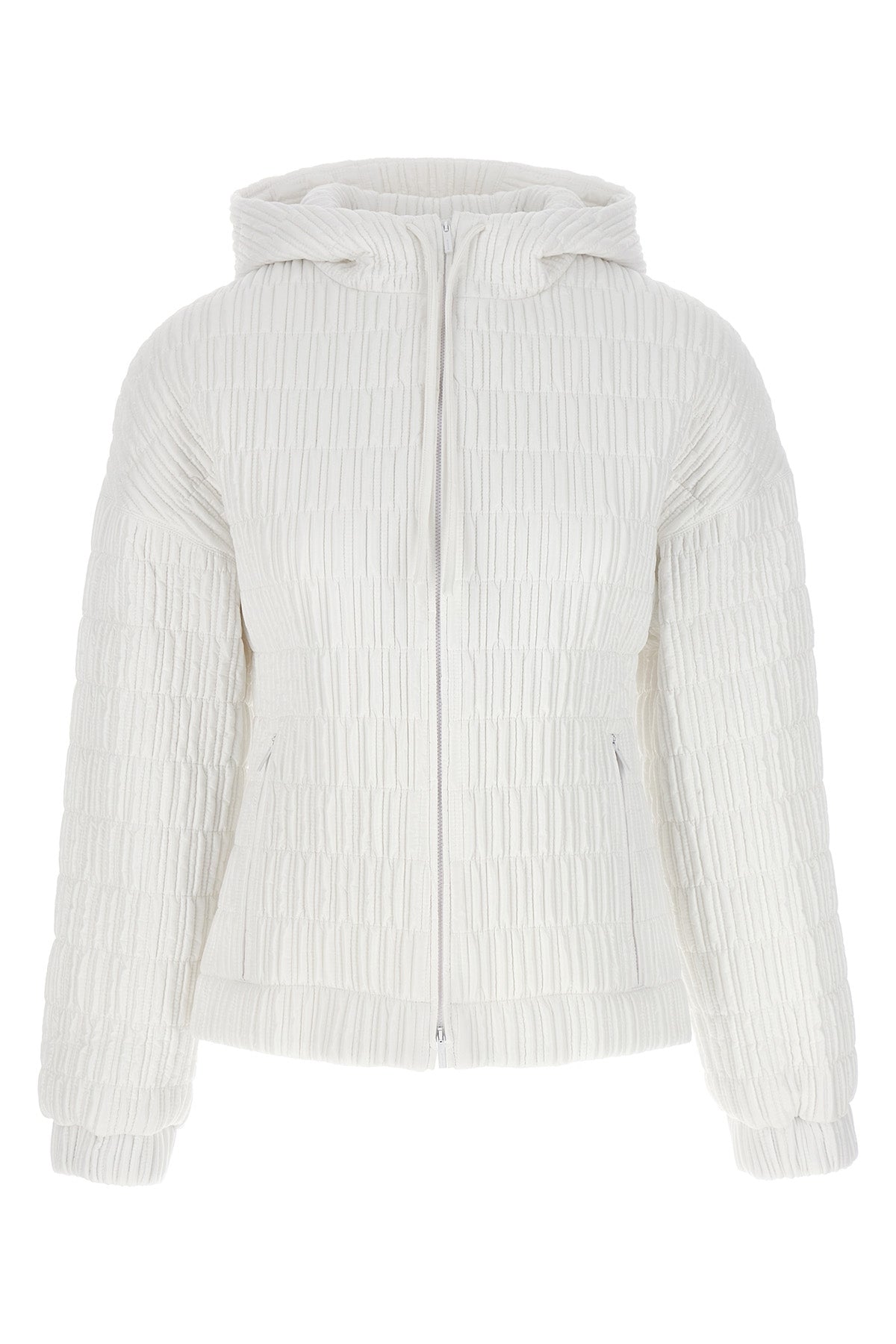 FERRAGAMO QUILTED BOMBER JACKET 771306OPTICWHITE