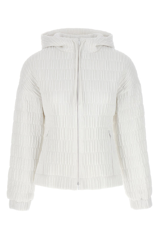 FERRAGAMO QUILTED BOMBER JACKET 771306OPTICWHITE