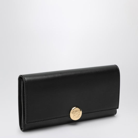 LOEWE Pebble Continental Black Leather Wallet CANBACWX01LEP_LOEW-1100