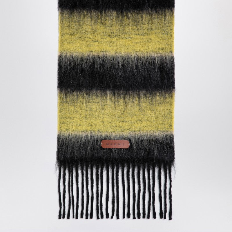 Marni Black/yellow striped wool-blend scarf SCMC0121Y0UAW038P_MARNI-STN99