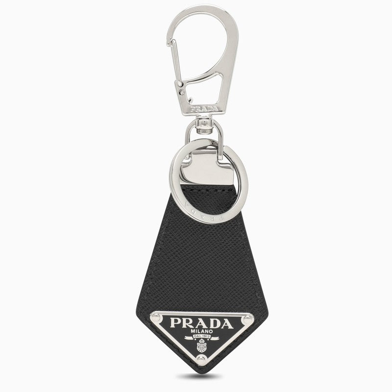 Prada Black leather keyring with logo 2PP041053O_PRADA-F0002