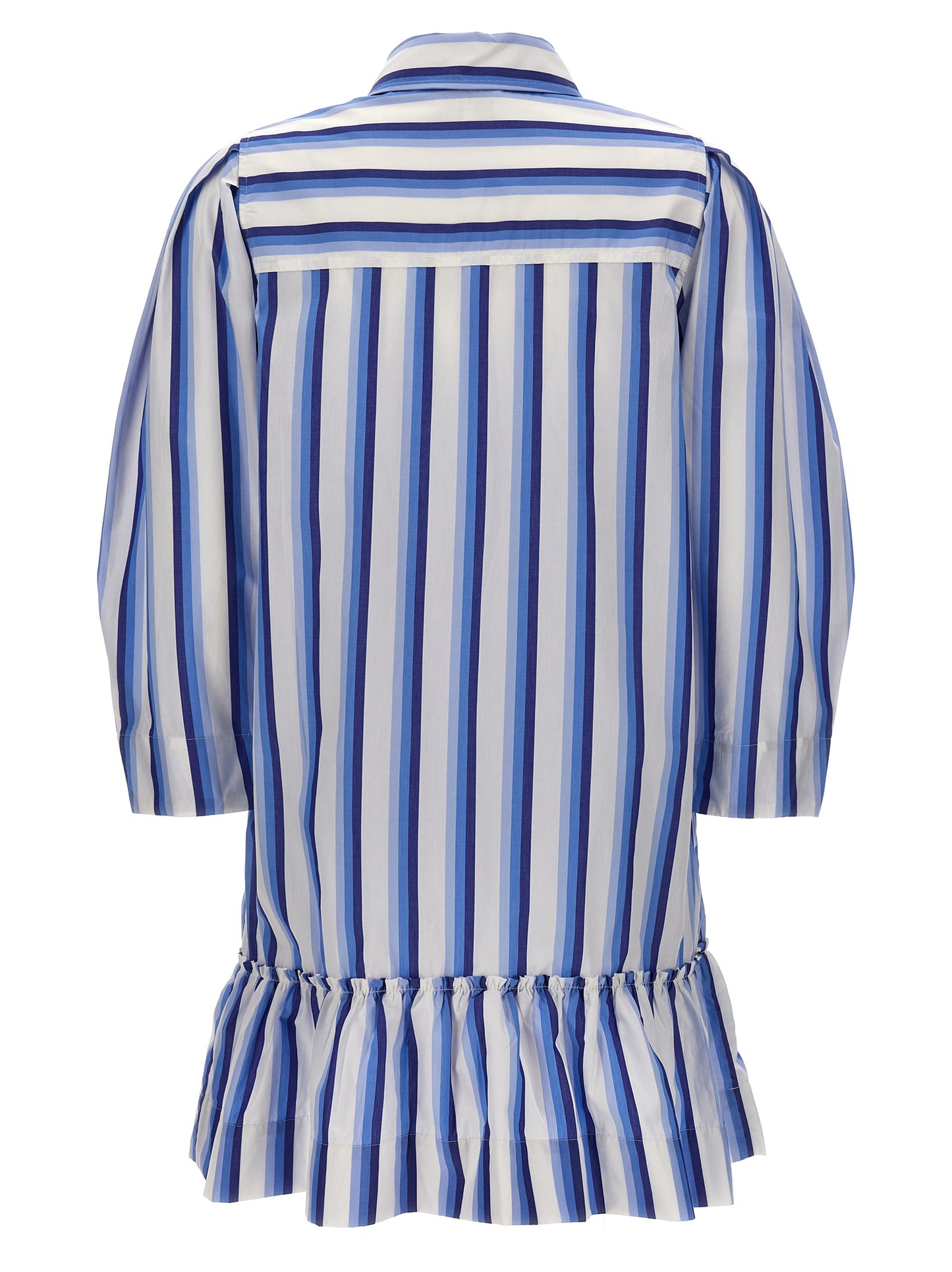 GANNI striped dress with ruffles. F9021695