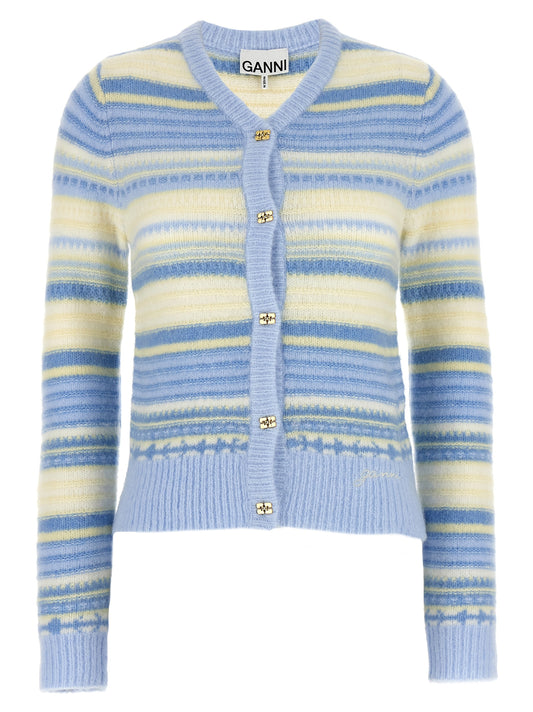 GANNI STRIPED CARDIGAN K2257271