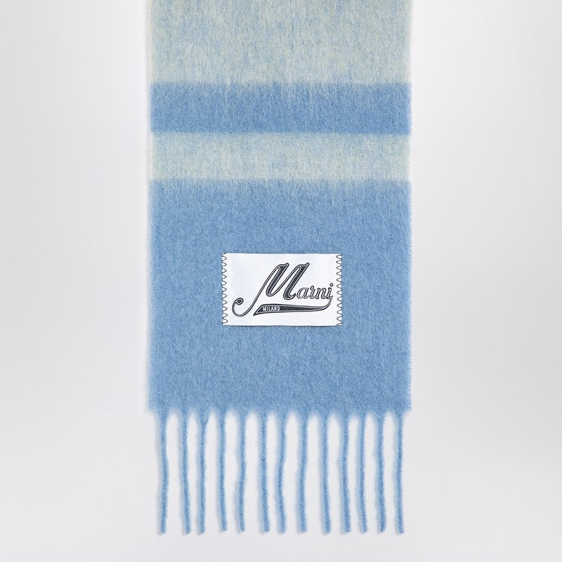 Marni Alpaca and mohair scarf with stripes blue SCMC0122Y0UAW037P_MARNI-STB47