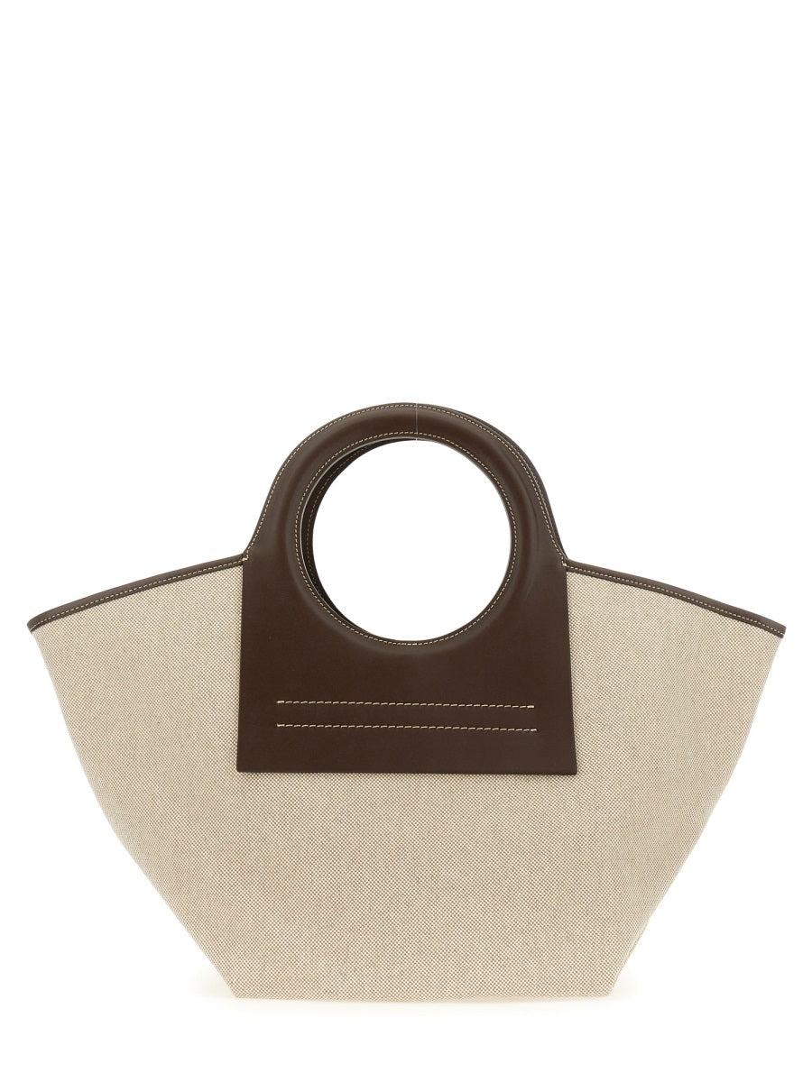 HEREU "COVE" BAG SMALL CALSWBS24.003.6DBBEIGE/DARKBROWN