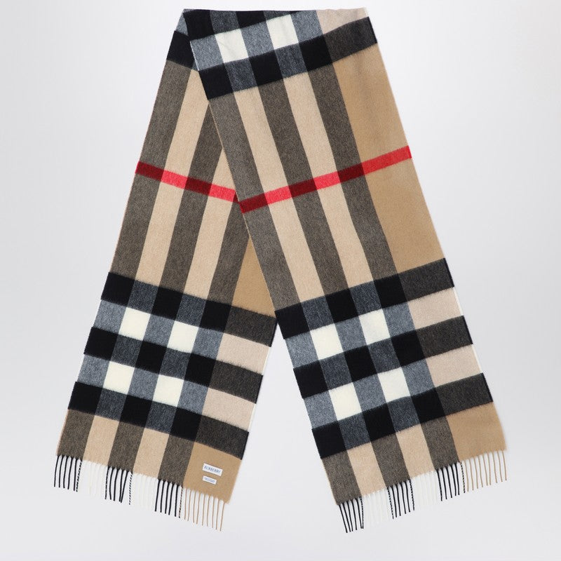 Burberry Beige cashmere check scarf 8077890109957P_BURBE-A7026