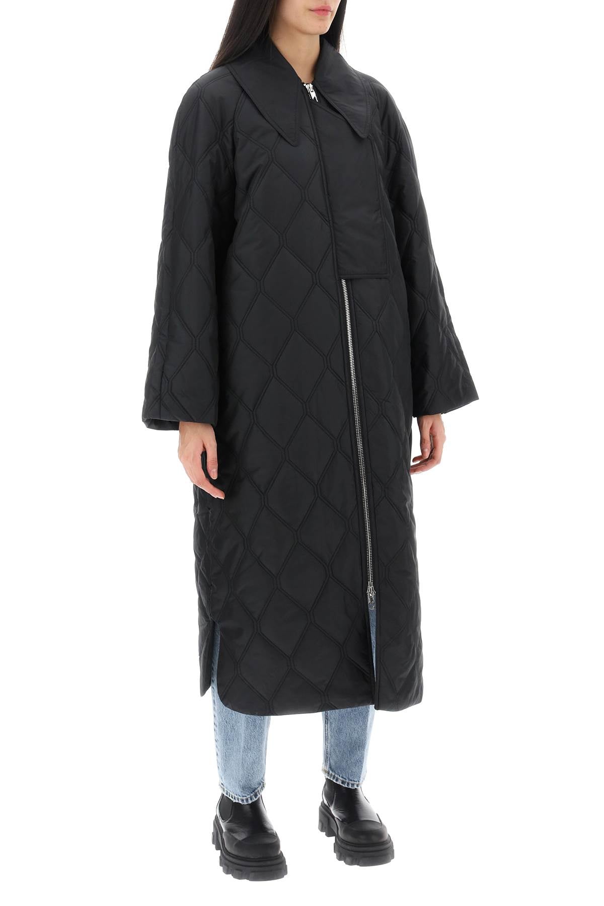 GANNI quilted oversized coat F7327099