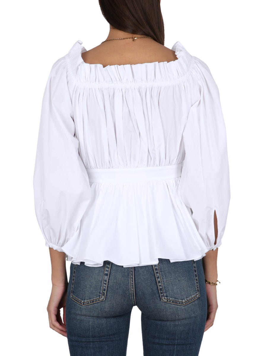 Alexander McQUEEN COTTON POPLIN TOP 733823QAAAD9000