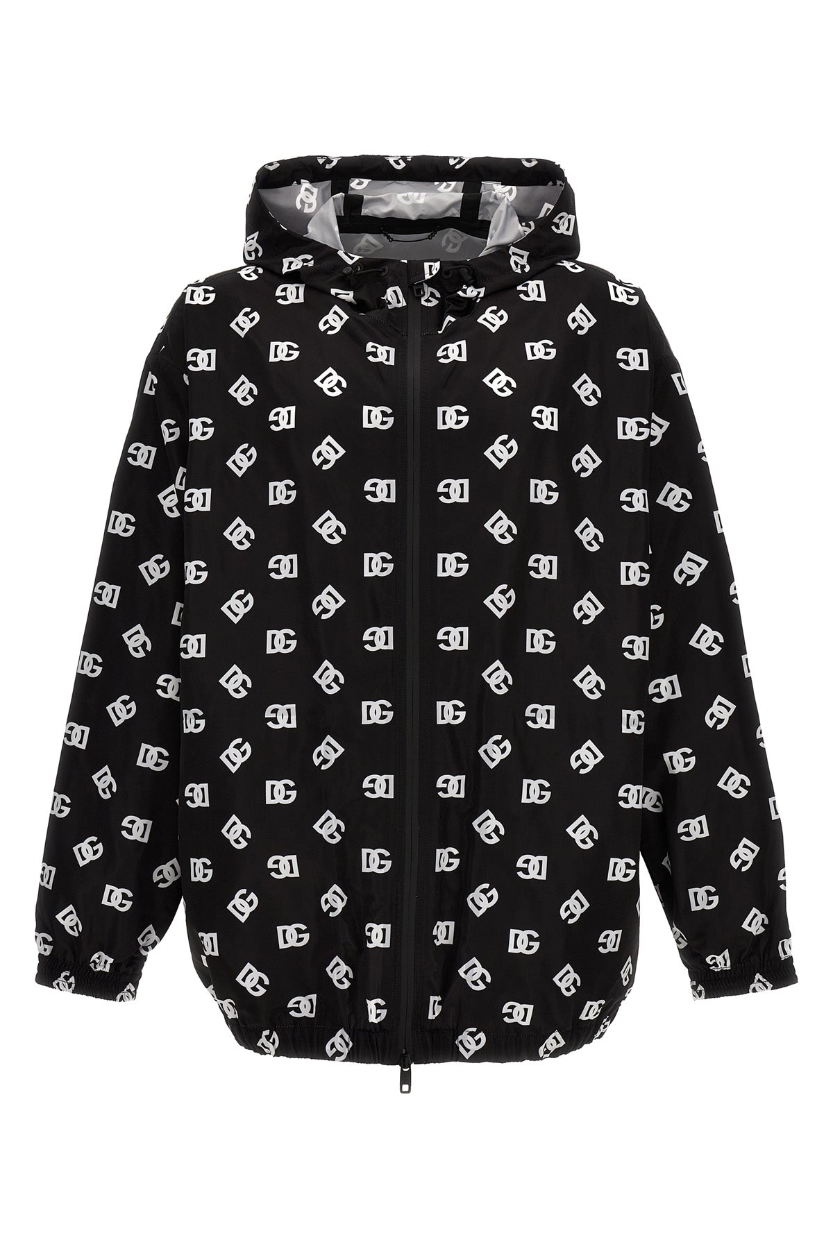 Dolce & Gabbana LOGO PRINT HOODED JACKET G9ARBTISMBRHNVAA