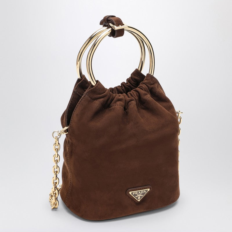 Prada Brown suede mini bag 1BC227OOO008P_PRADA-F0324