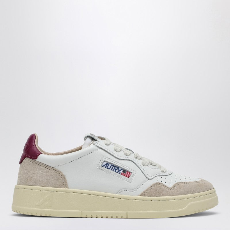 AUTRY Medalist white/raspberry leather trainer AULWLS73P_AUTRY-LS73