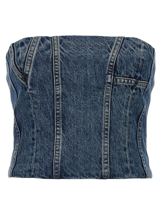 AMIRI DENIM BUSTIER TOP PS24WDF005