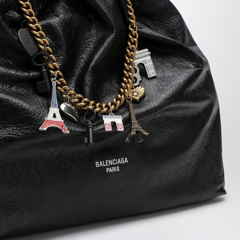 Balenciaga Crush Media black leather tote bag 7429412AA6WP_BALEN-1000