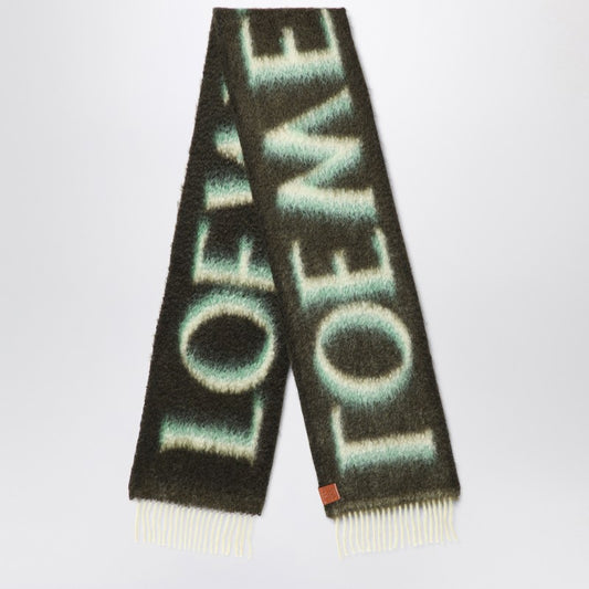 LOEWE Green/white wool and mohair scarf F811257X03WOP_LOEW-4102