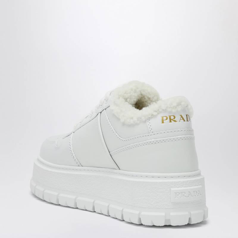 Prada White leather and sheepskin platform sneaker 1E947MZG453LENQ_PRADA-F0009