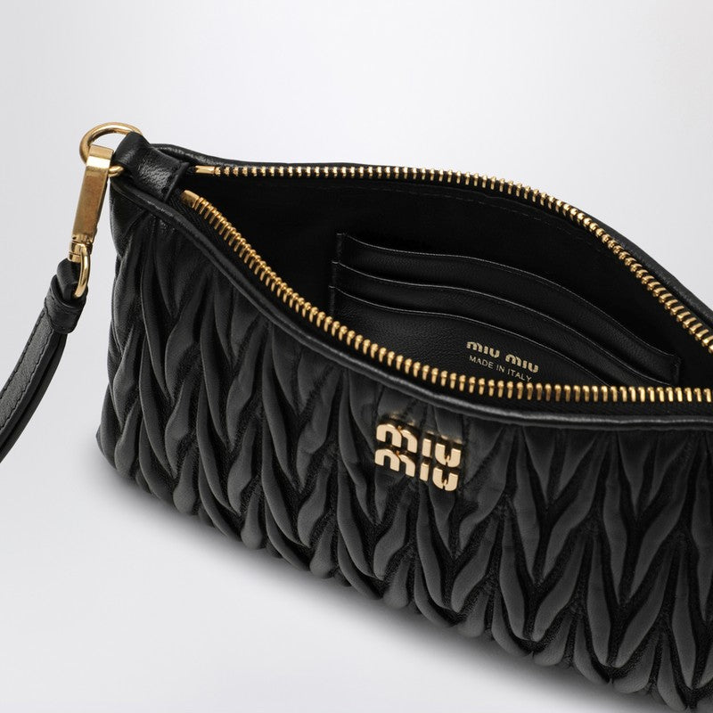 MIU MIU Black matelassé nappa leather pouch 5NH0142FPPN_MIU-F0002