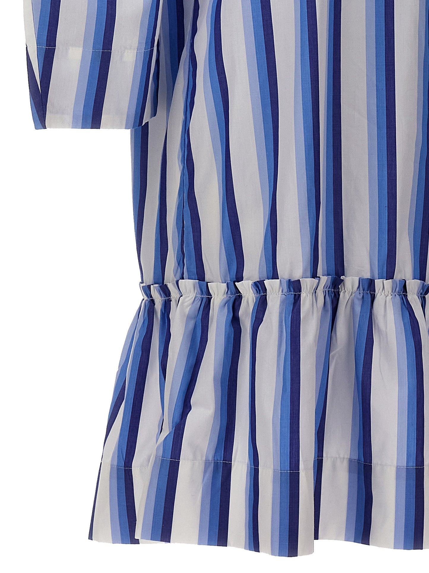 GANNI striped dress with ruffles. F9021695