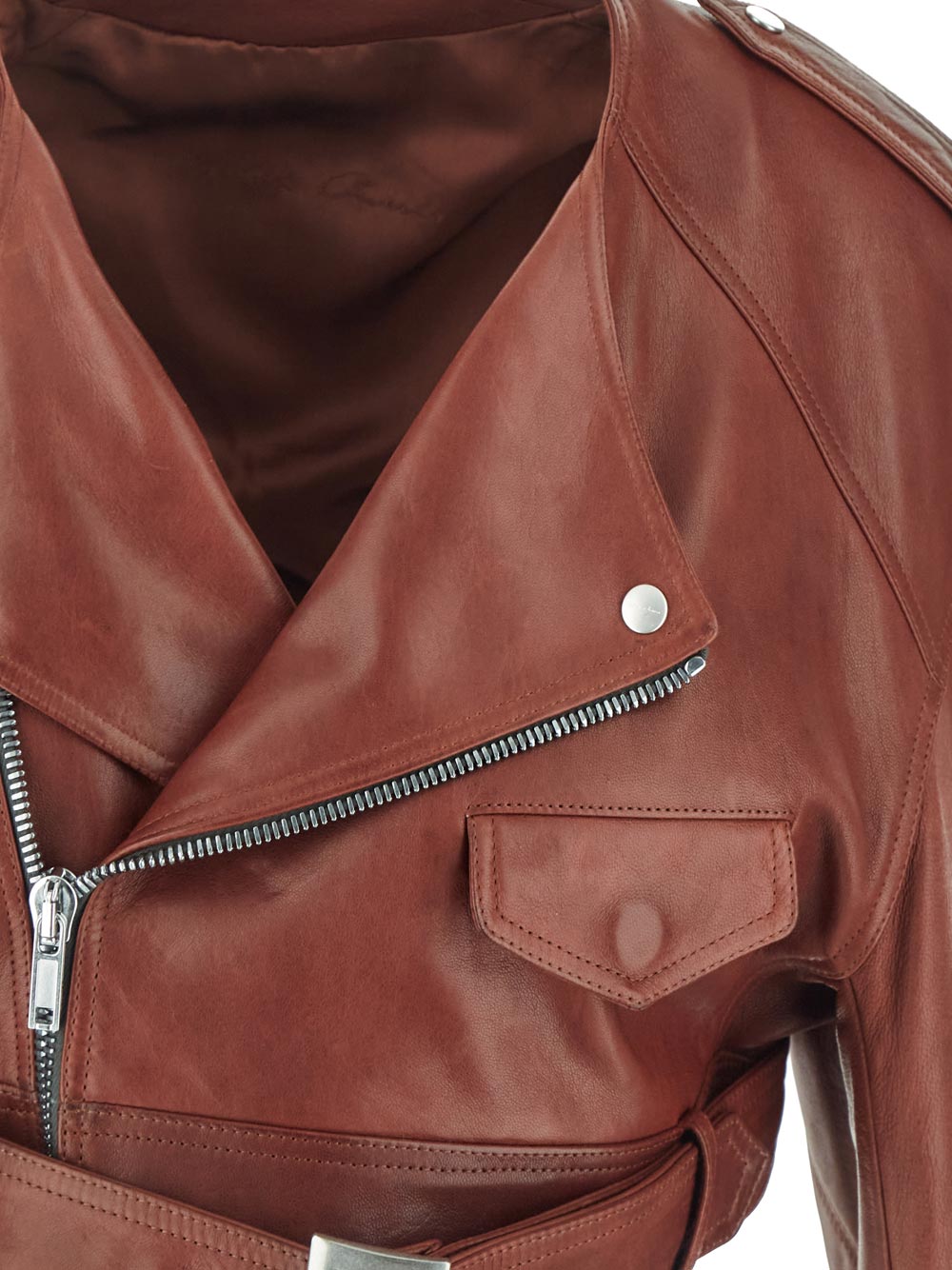 Rick Owens Leather Jacket red RO01D2790LNV73