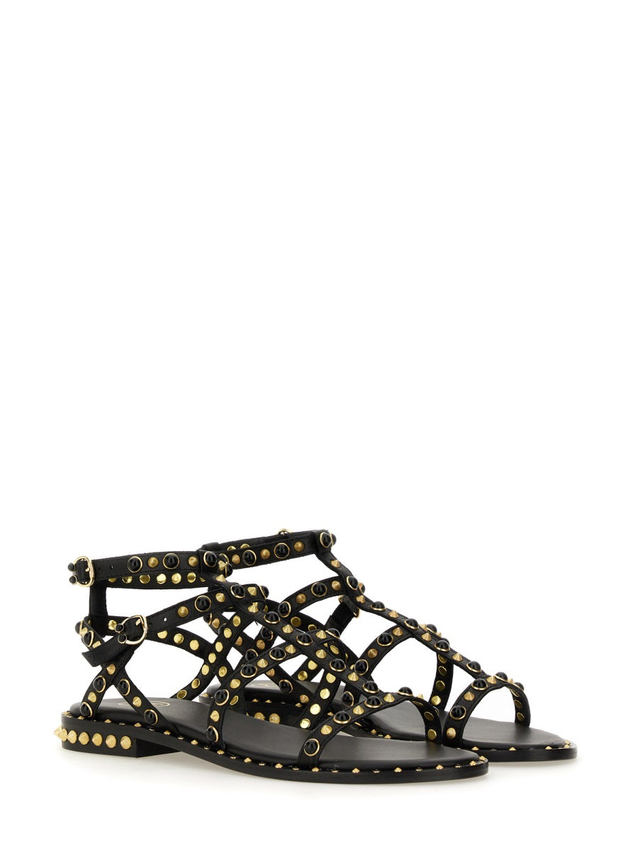 ASH STUDDED SANDAL PEPS01SOFTBRASILBLACK/GOLD