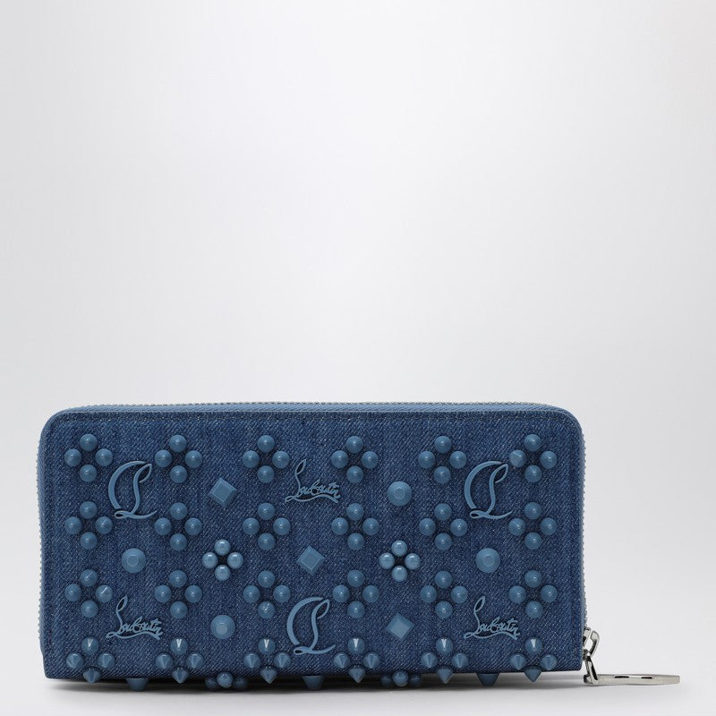 Christian Louboutin Panettone coin purse in denim with spikes 3245238DEP_LOUBO-4229